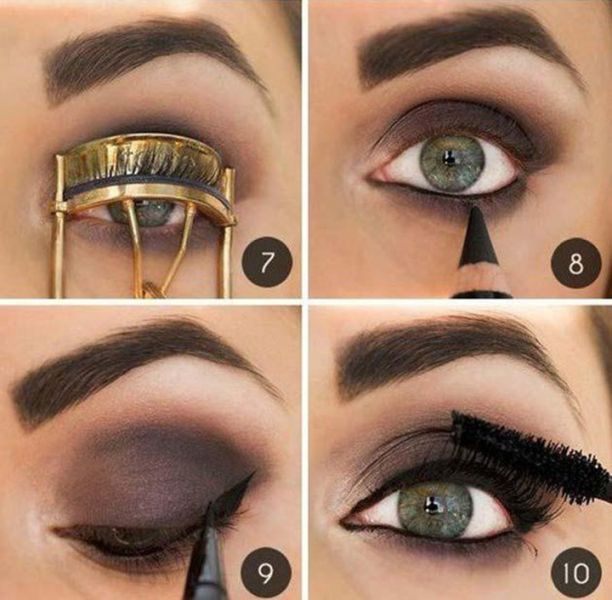 Коричневый «smoky eyes»